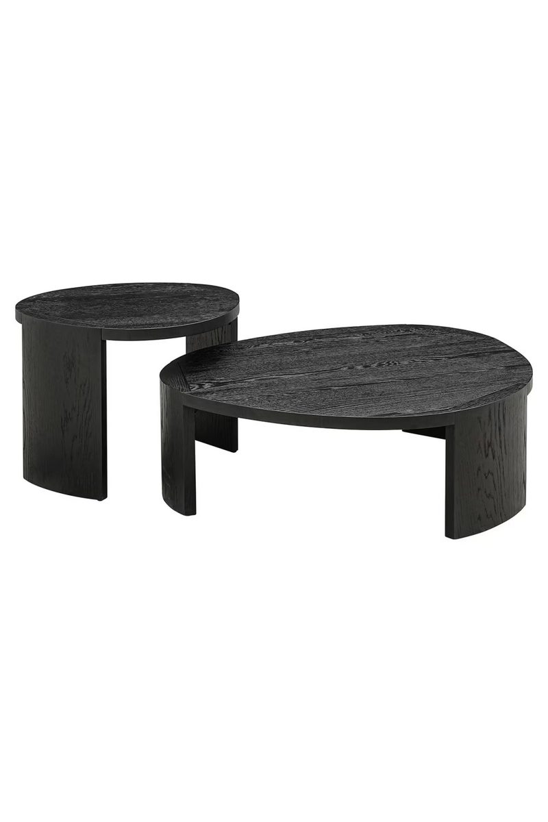 Black Organic Nesting Coffee Tables (2) | OROA Navarino | Woodfurniture.com