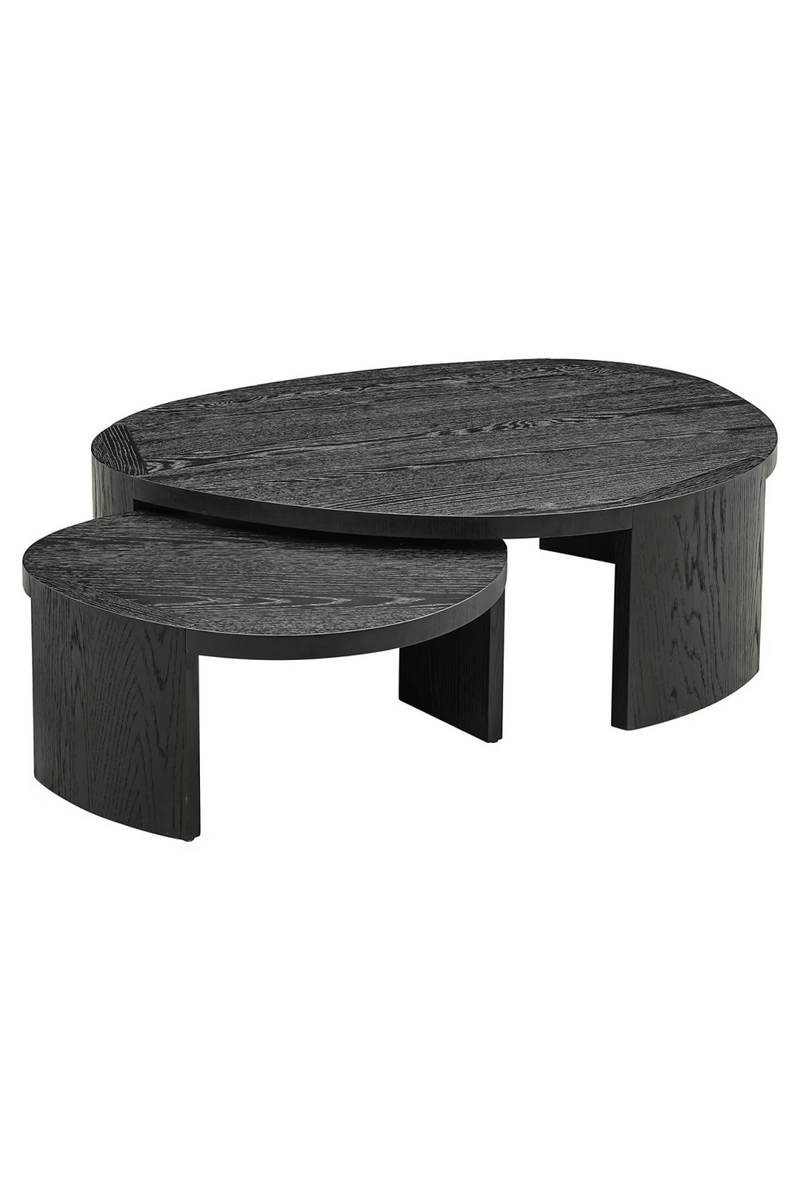 Black Organic Nesting Coffee Tables (2) | OROA Navarino | Woodfurniture.com