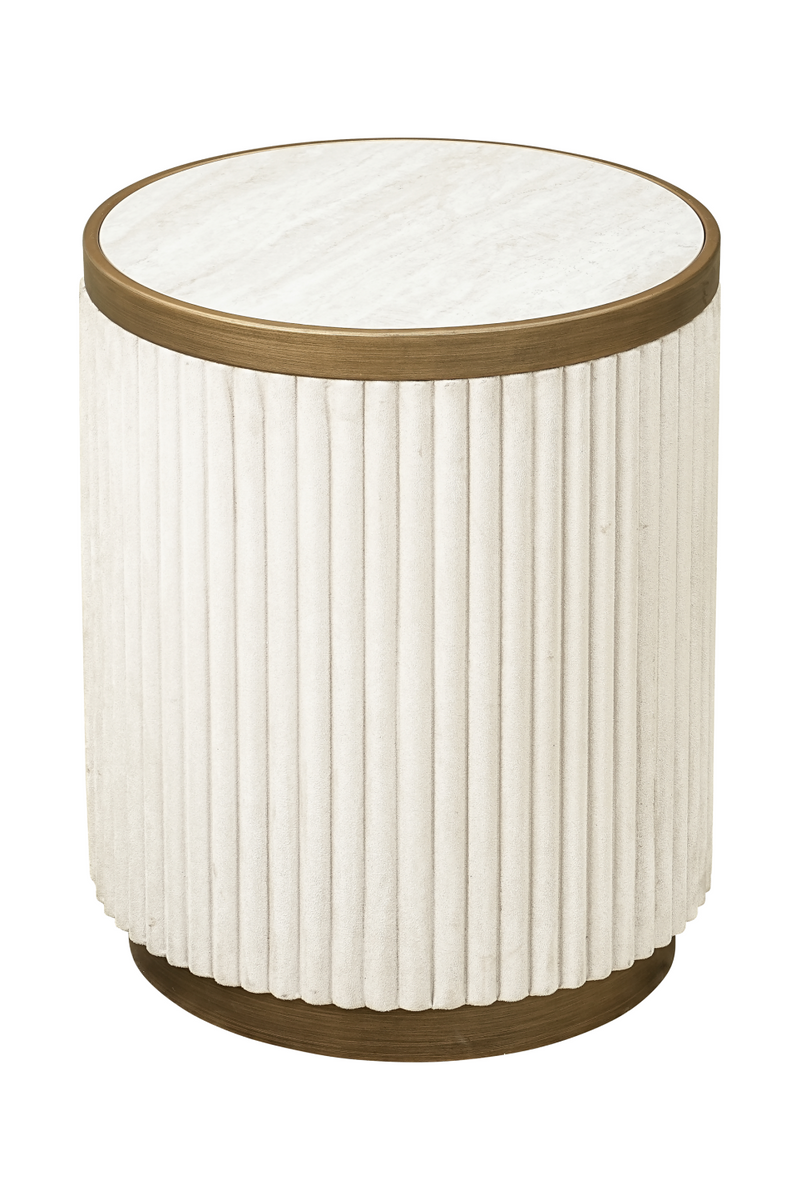 White Ceramic End Table Set (2) | OROA Tivoli | Woodfurniture.com