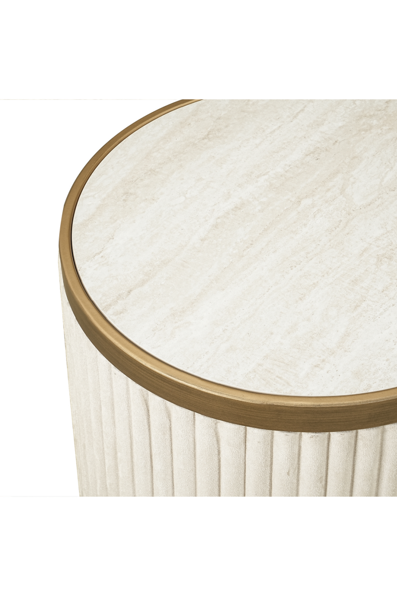 White Ceramic End Table Set (2) | OROA Tivoli | Woodfurniture.com