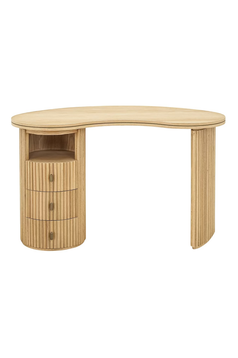 Natural Oak 3-Drawer Desk | OROA Belfort | Woodfurniture.com