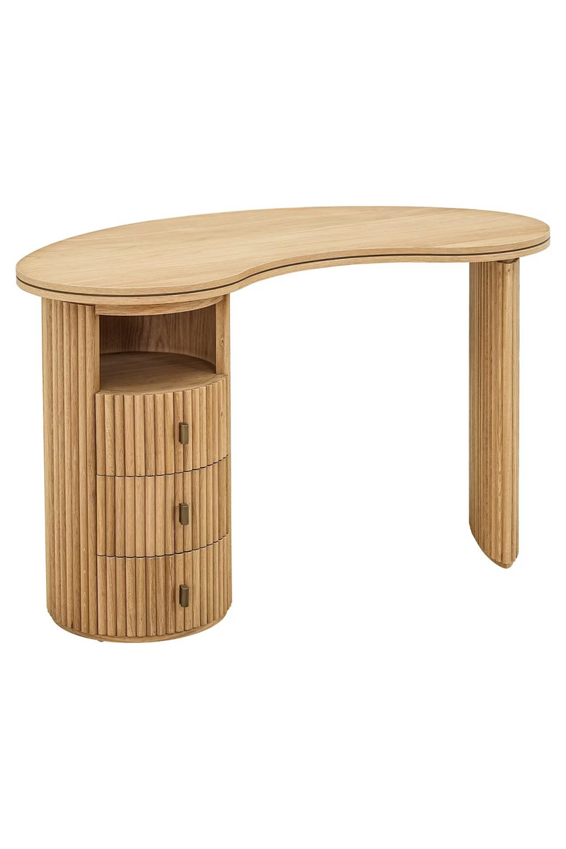 Natural Oak 3-Drawer Desk | OROA Belfort | Woodfurniture.com