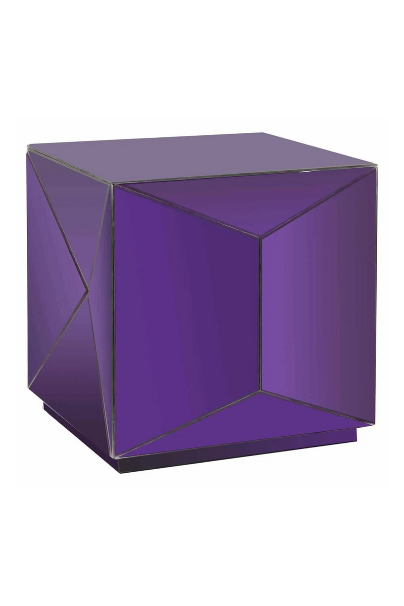 Faceted Mirror End Table | OROA Shifra | Woodfurniture.com