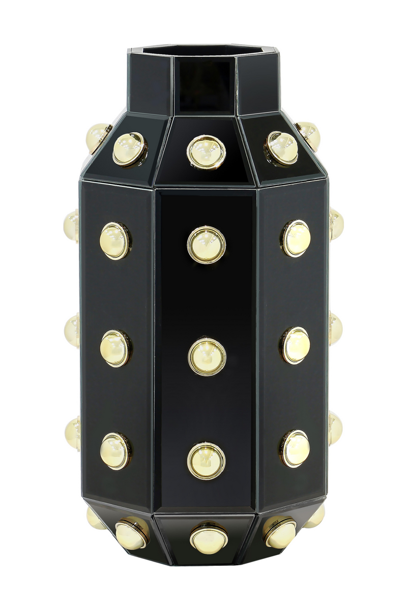 Black Studded Vase | OROA Justa | Woodfurniture.com