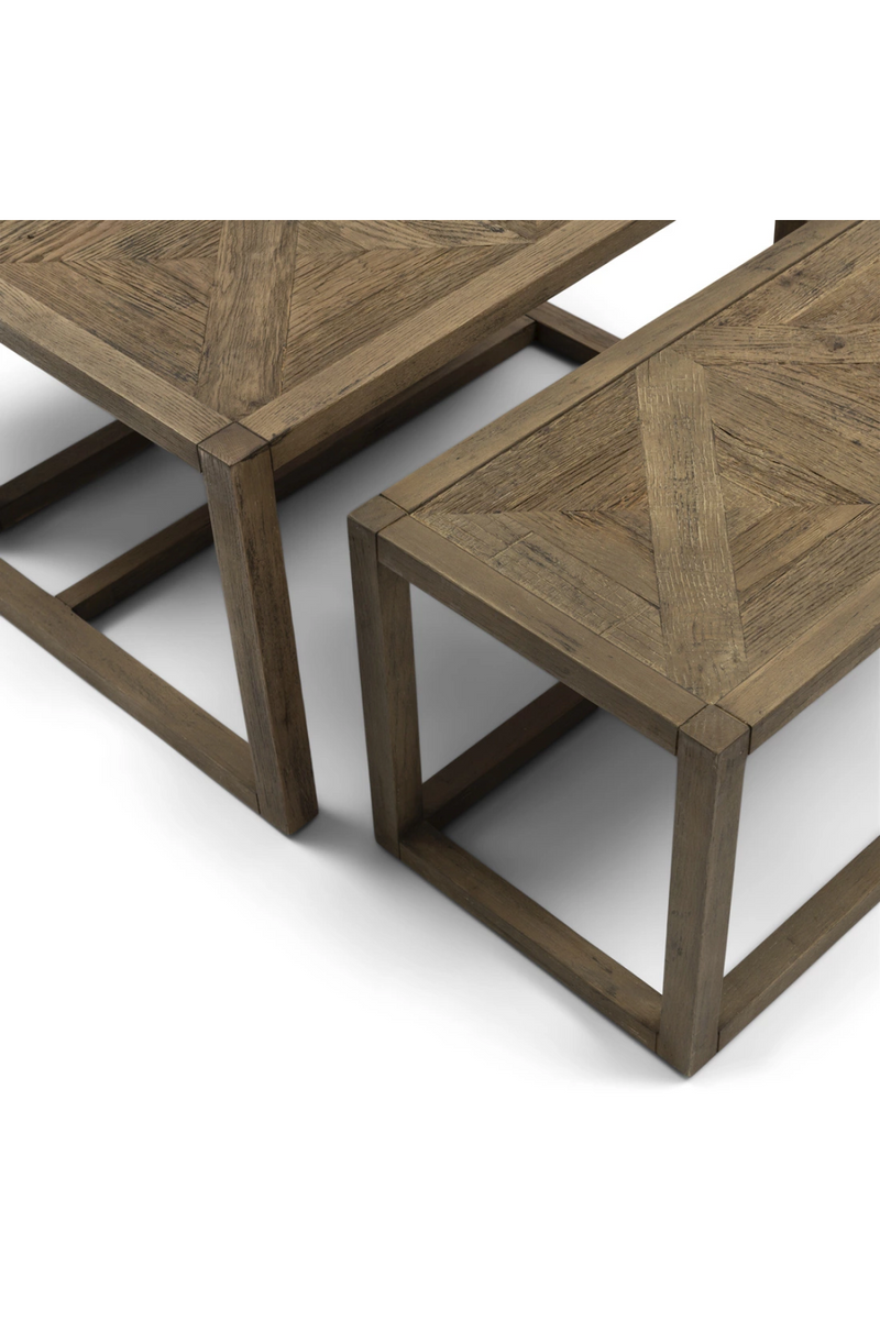 Oak Herringbone Coffee Table Set (3) | Rivièra Maison Ramora Bay | Woodfurniture.com