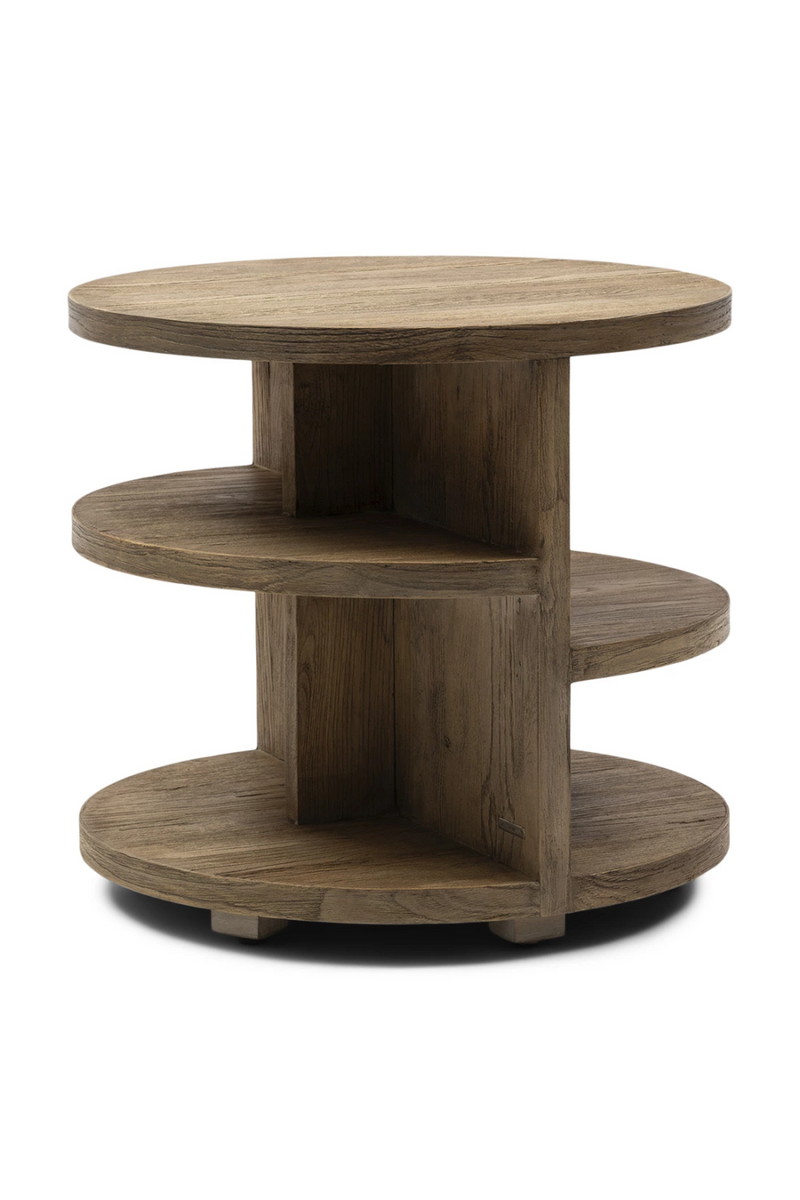 Round Oak Layered Side Table | Rivièra Maison Del Rey | Woodfurniture.com
