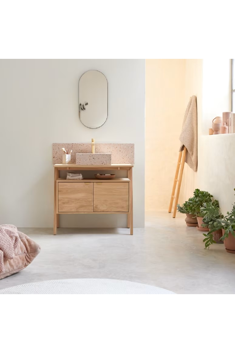 Natural Oak Vanity Unit | Tikamoon Pola | Woodfurniture.com