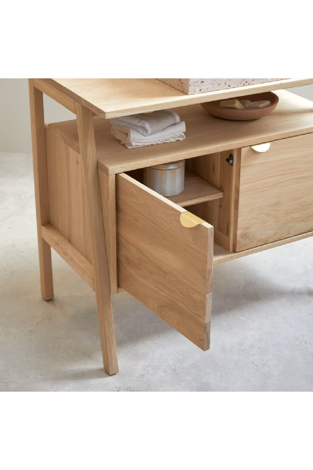 Natural Oak Vanity Unit | Tikamoon Pola | Woodfurniture.com