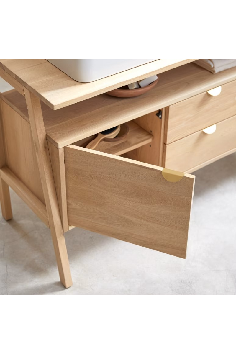 Natural Oak Vanity Unit | Tikamoon Pola | Woodfurniture.com