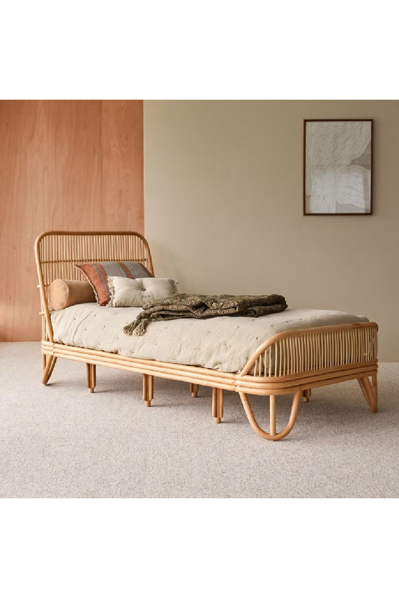 Varnished Rattan Bed | Tikamoon Simone | Woodfurniture.com