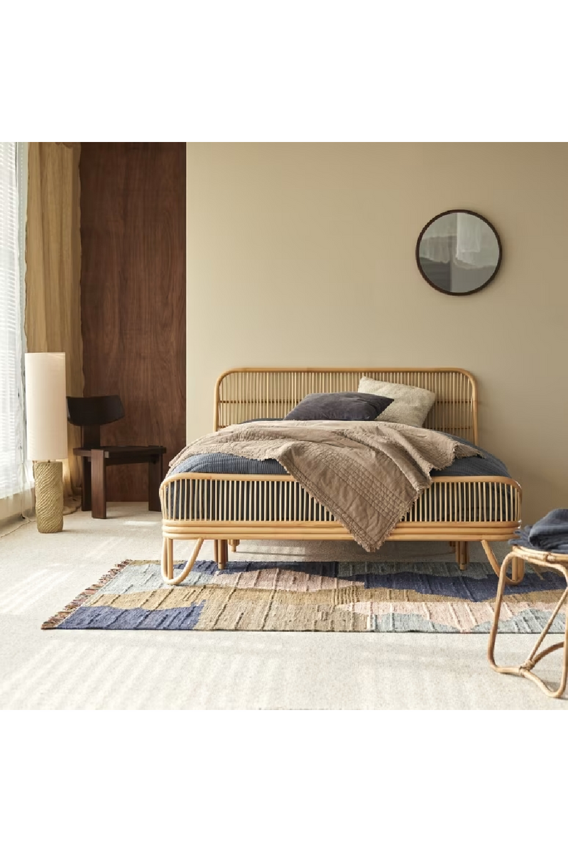 Varnished Rattan Bed | Tikamoon Simone | Woodfurniture.com