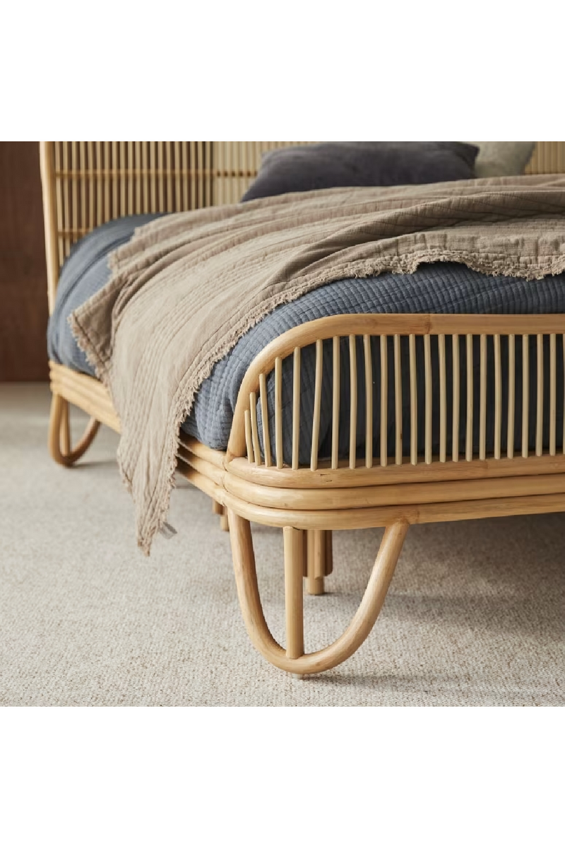 Varnished Rattan Bed | Tikamoon Simone | Woodfurniture.com