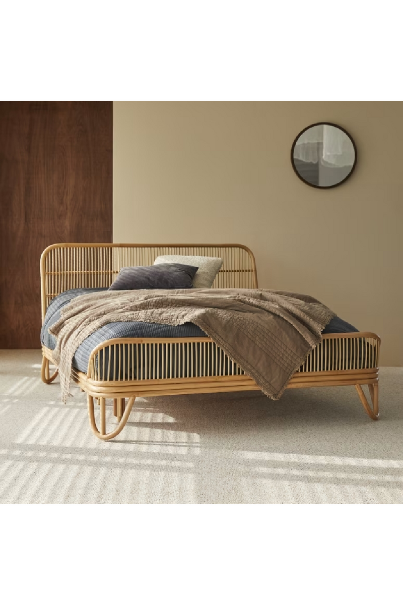 Varnished Rattan Bed | Tikamoon Simone | Woodfurniture.com