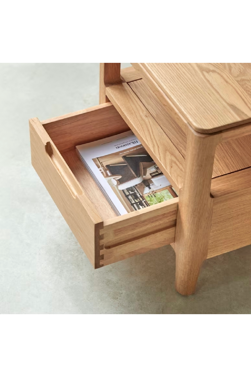 Solid Oak Bedside Nightstand| Tikamoon Arto | Oroatrade.com