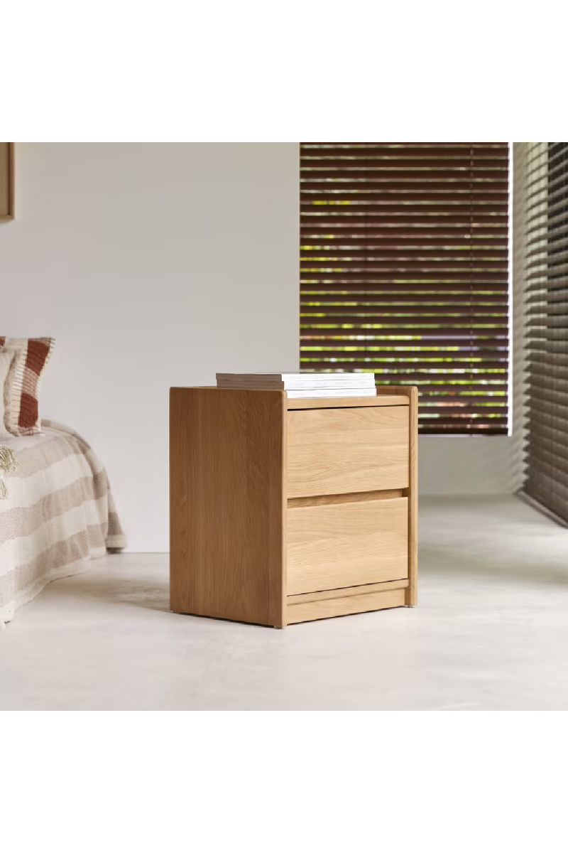 Solid Oak Bedside Nightstand| Tikamoon Arto | Oroatrade.com