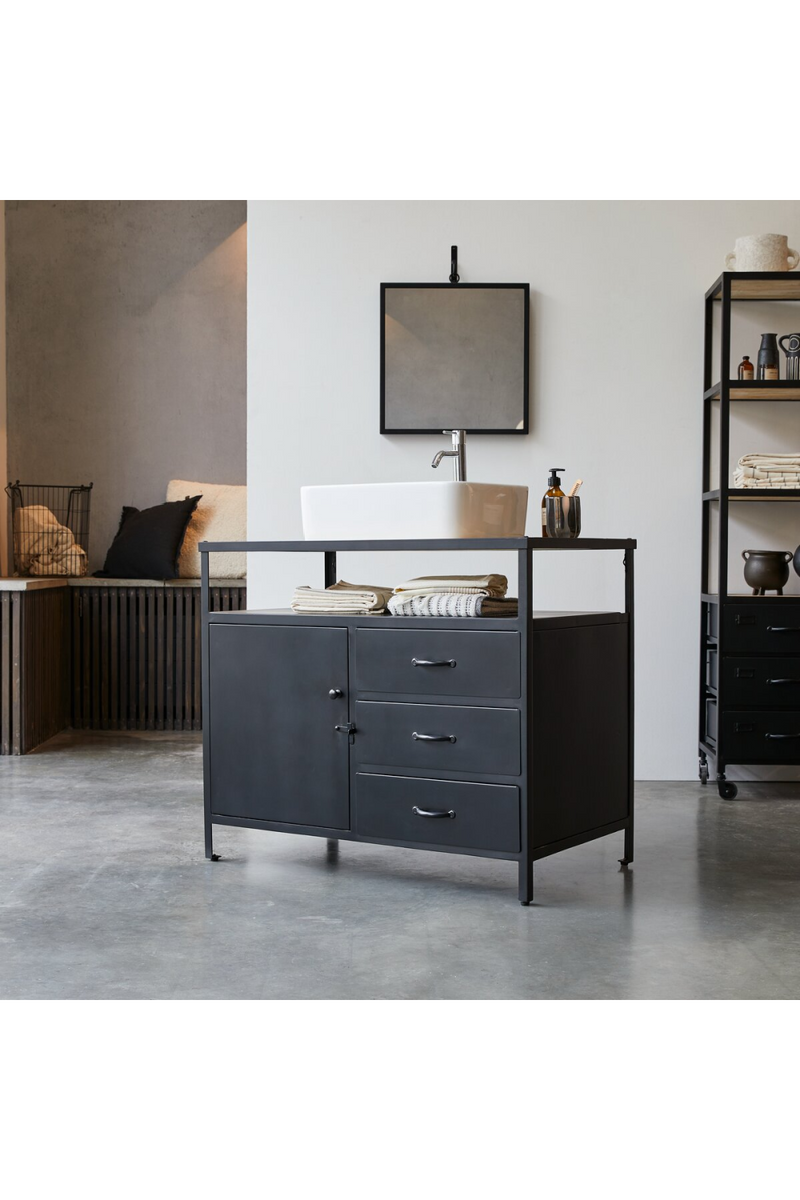 Black Mango Vanity Cabinet | Tikamoon Industriel | Woodfurniture.com