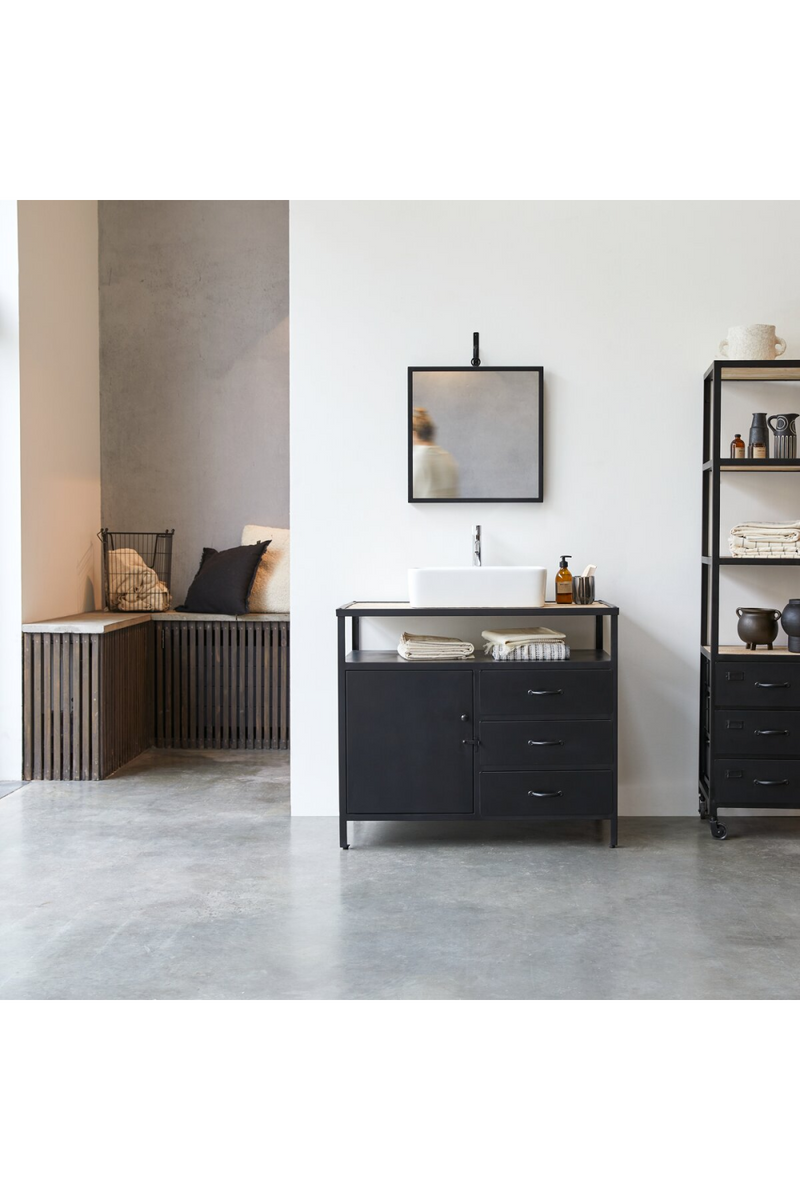 Black Mango Vanity Cabinet | Tikamoon Industriel | Woodfurniture.com