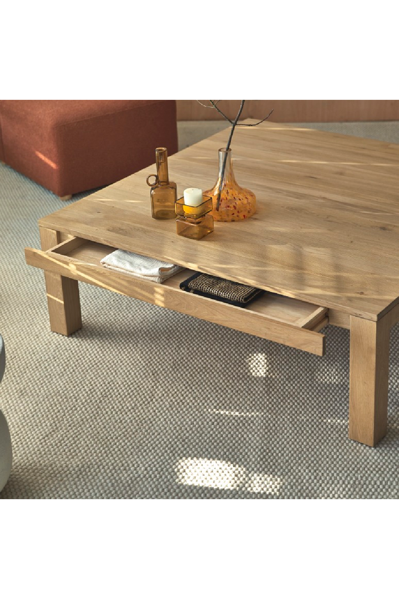 Oak 1-Drawer Coffee Table | Tikamoon Eden | Woodfurniture.com