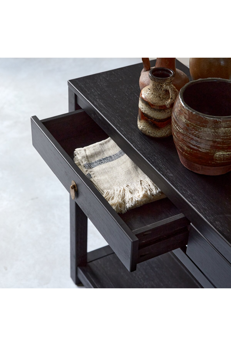 Black Pine 2-Drawer Console Table | Tikamoon Zenaka | Woodfurniture.com