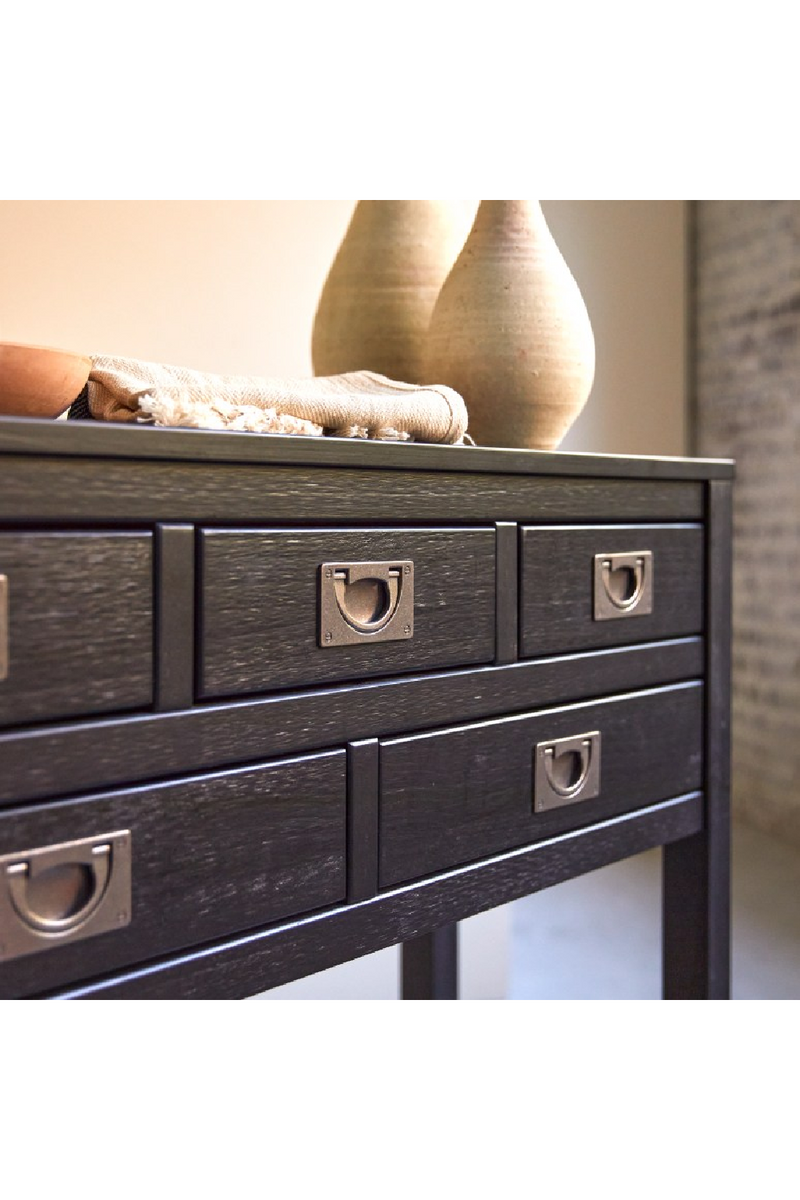 Solid Pine 5-Drawer Console Table | Tikamoon Klaten | Woodfurniture.com