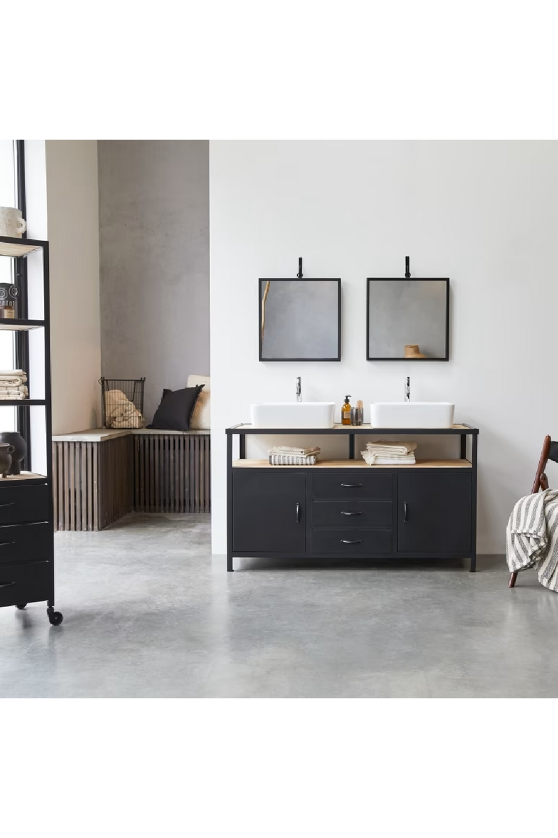 Black Mango Vanity Cabinet | Tikamoon Industriel  | Woodfurniture.com