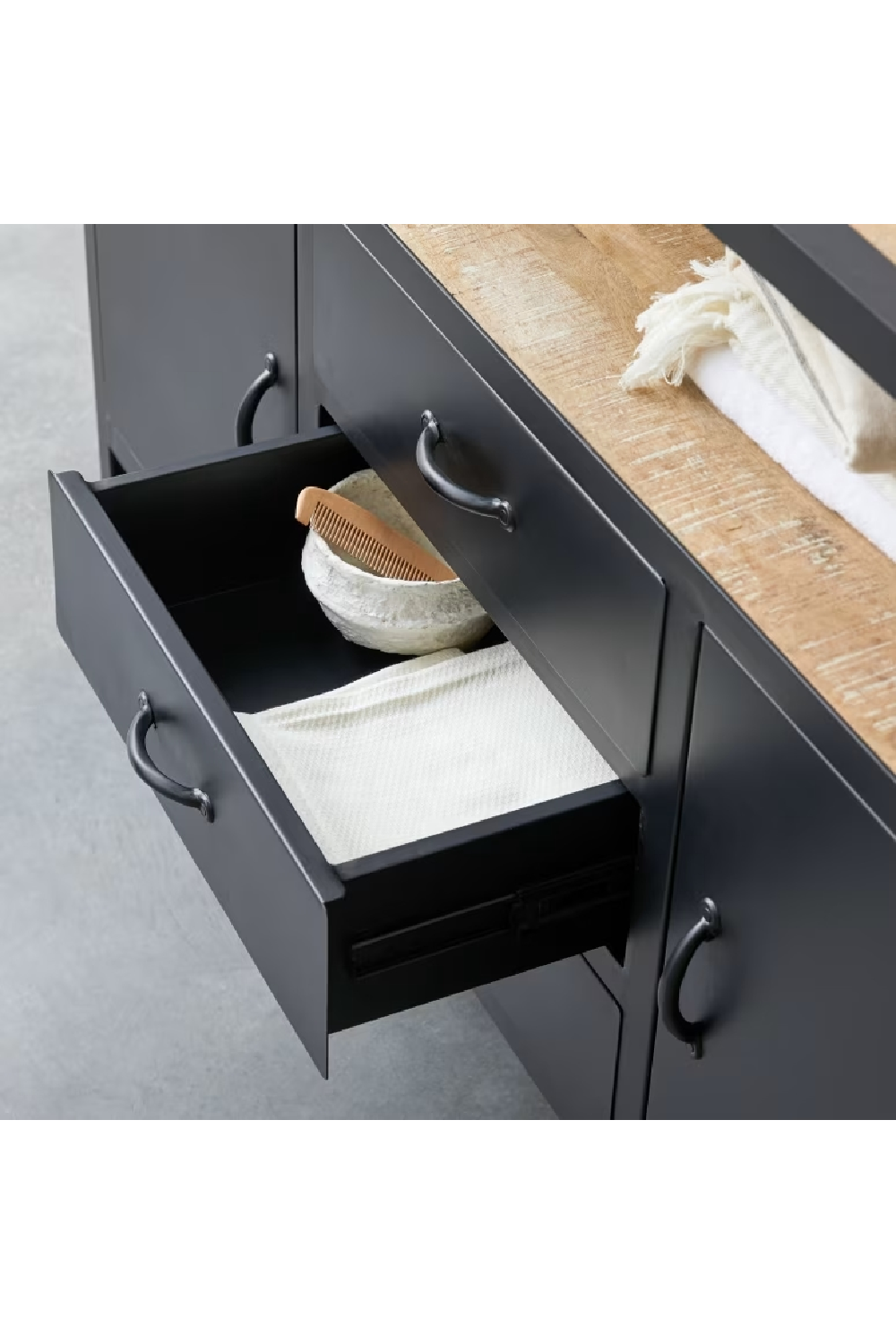 Black Mango Vanity Cabinet | Tikamoon Industriel | Woodfurniture.com