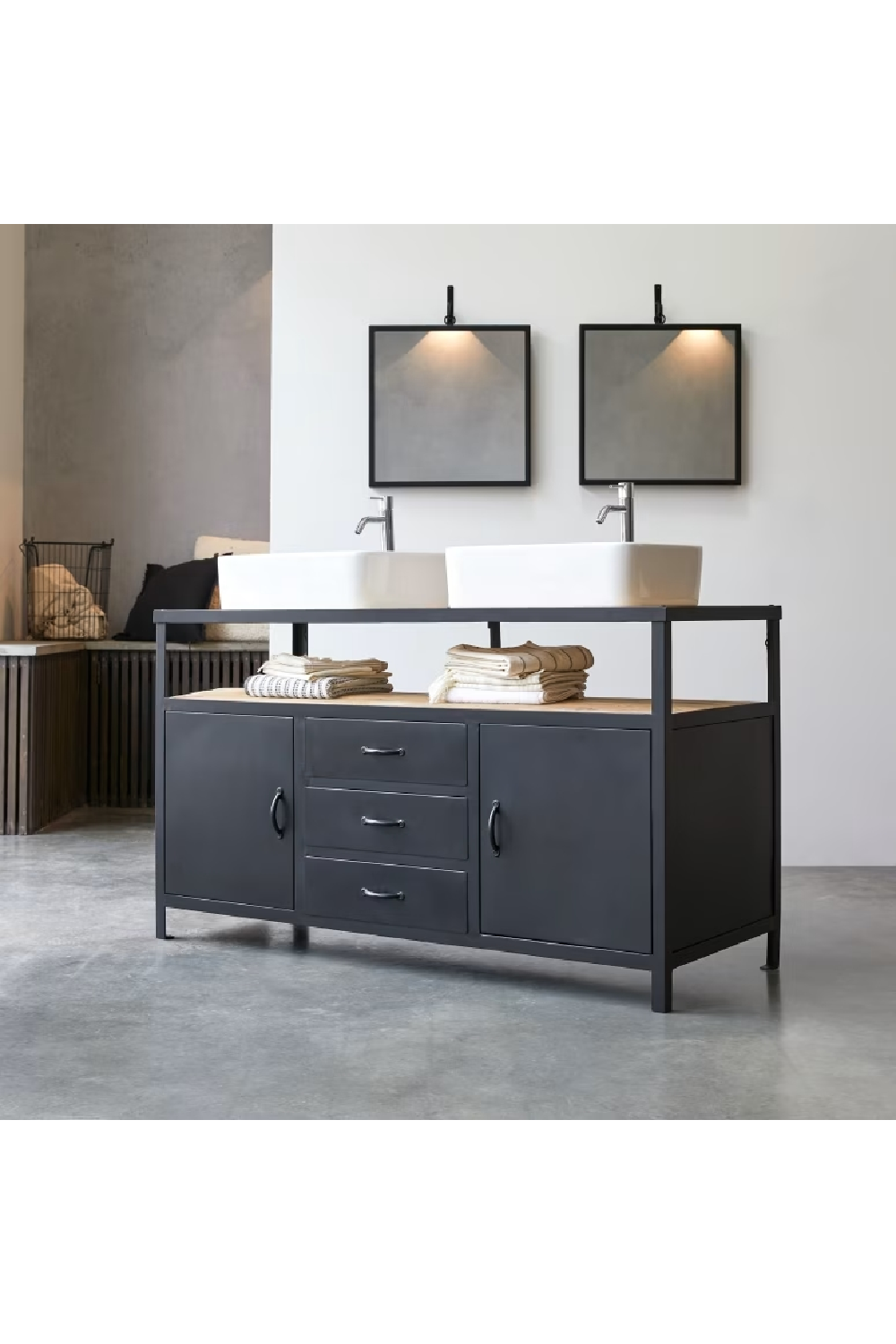 Black Mango Vanity Cabinet | Tikamoon Industriel | Woodfurniture.com