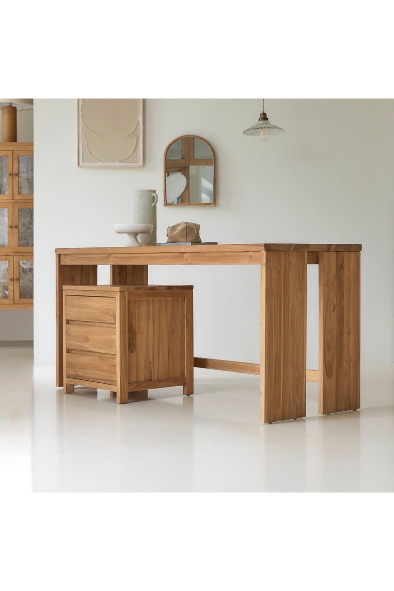 Natural Teak Modern Desk | Tikamoon Eden | Woodfurniture.com