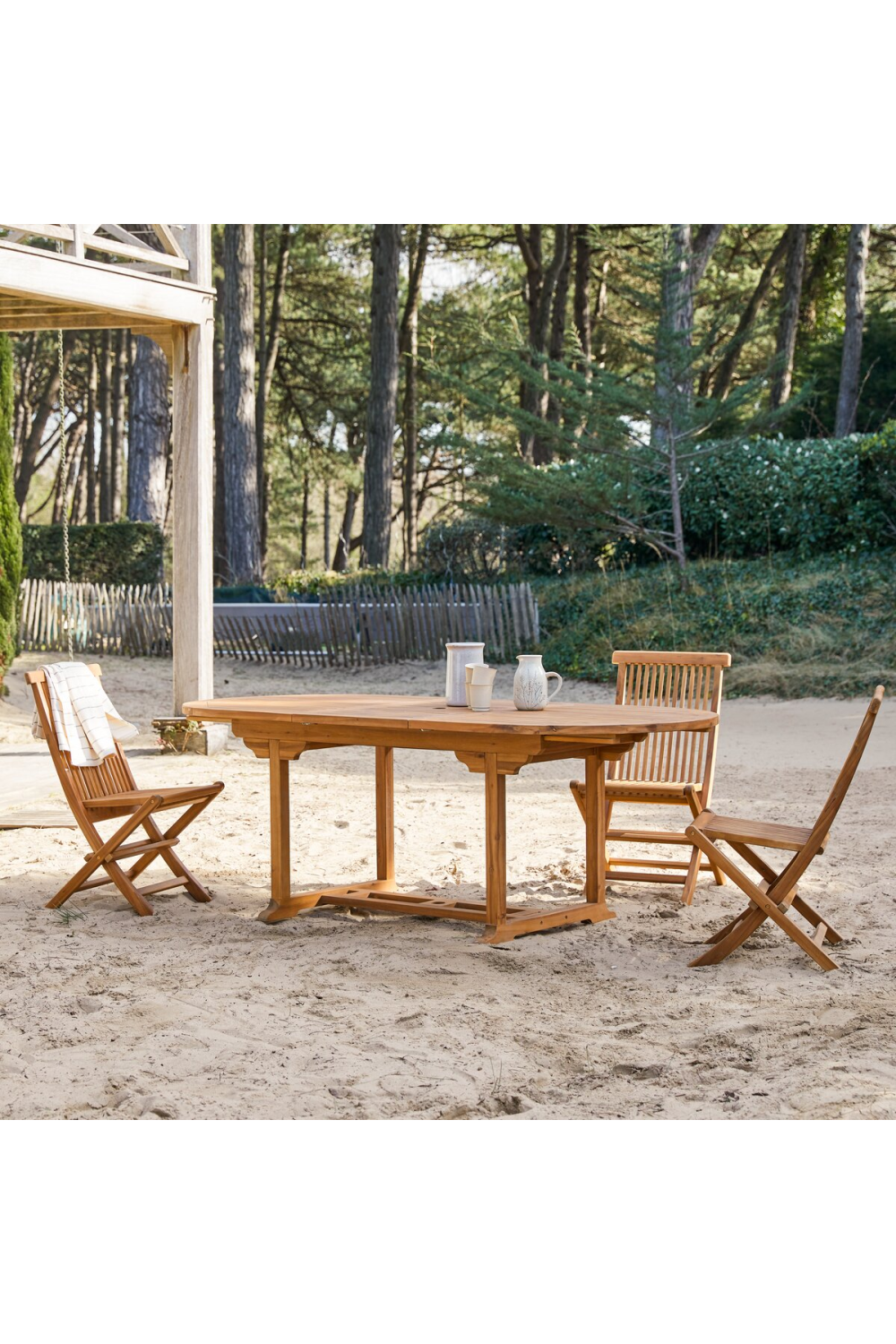 Acacia Oval Extendable Garden Table | Tikamoon Capri | Woodfurniture.com