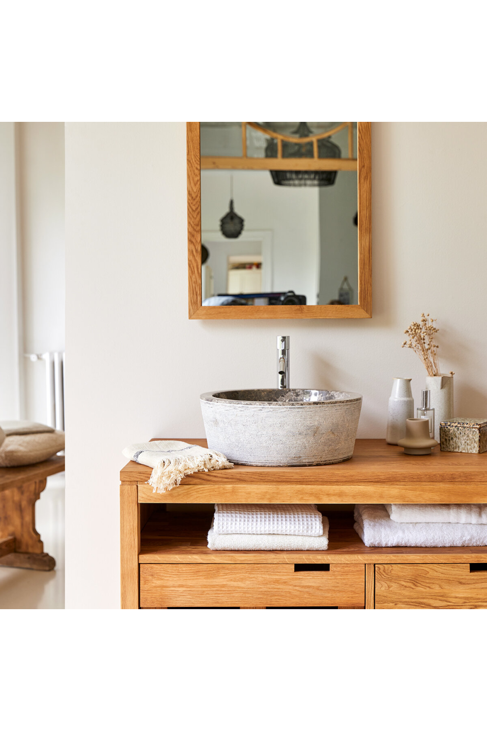 Gray Marble Bathroom Sink | Tikamoon Exo Stri | Woodfurniture.com