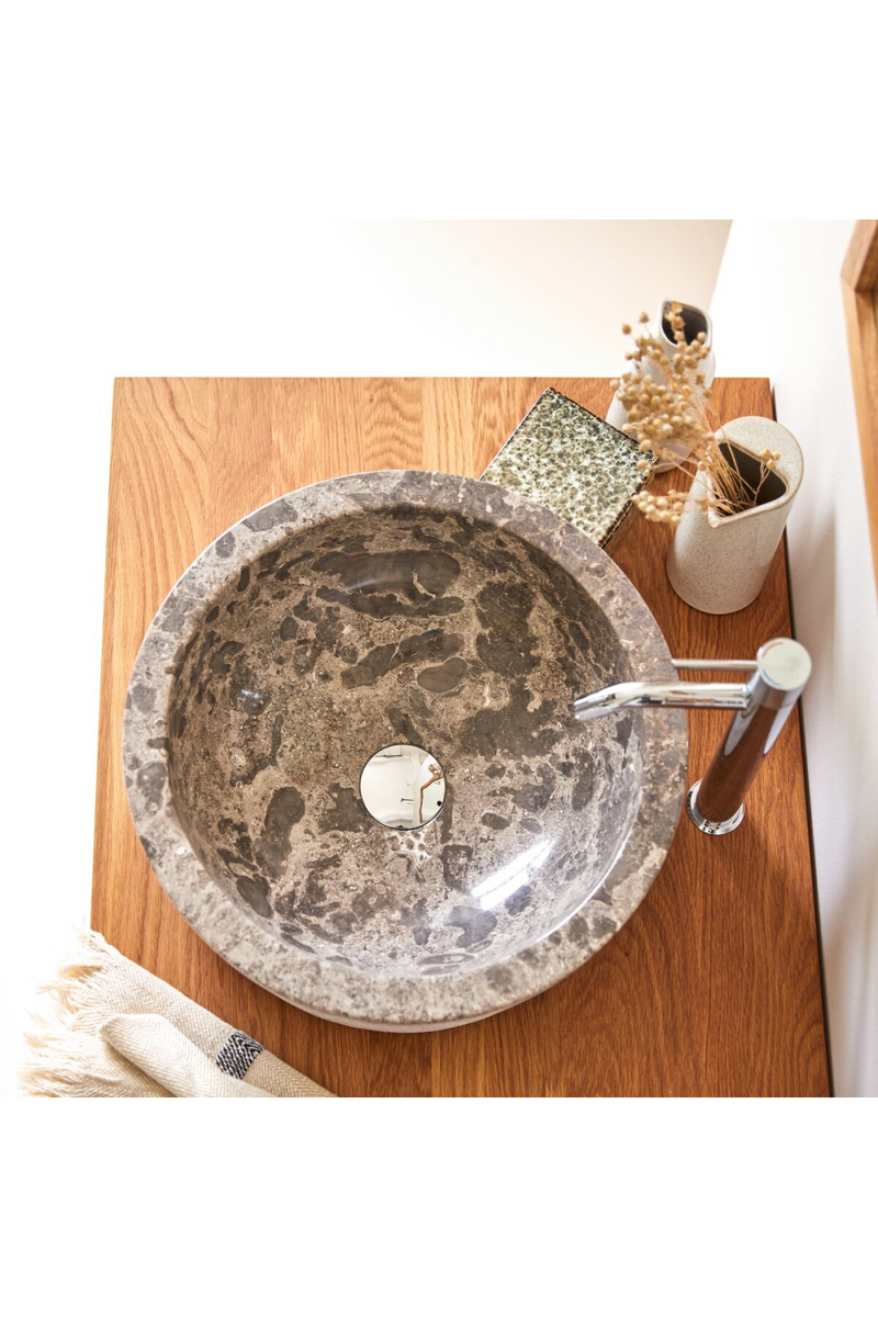 Gray Marble Bathroom Sink | Tikamoon Exo Stri | Woodfurniture.com