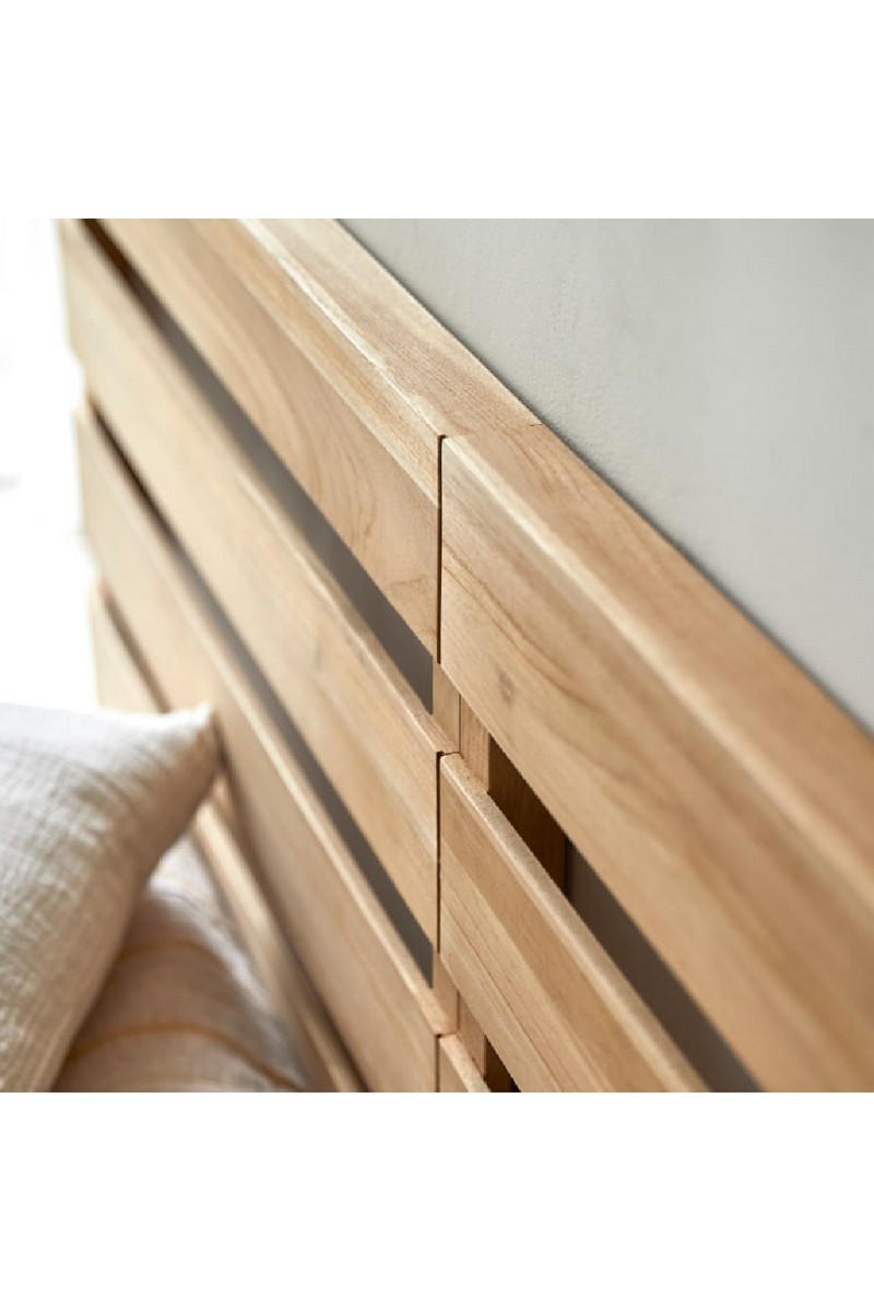 Solid Teak Slatted Headboard | Tikamoon Urbain | Woodfurniture.com