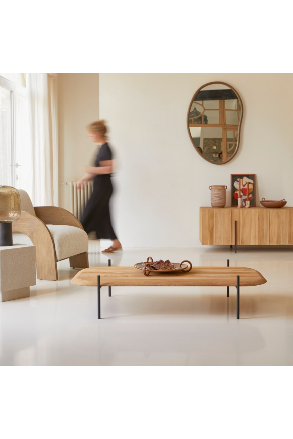 Modern Teak Coffee Table | Tikamoon Honorine | Woodfurniture.com