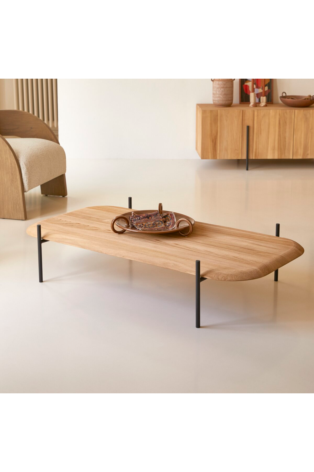 Modern Teak Coffee Table | Tikamoon Honorine | Woodfurniture.com