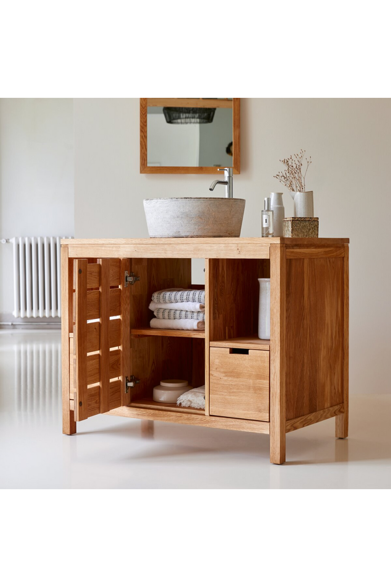 Solid Oak Vanity Cabinet | Tikamoon Serena | Quality Wood Furniture