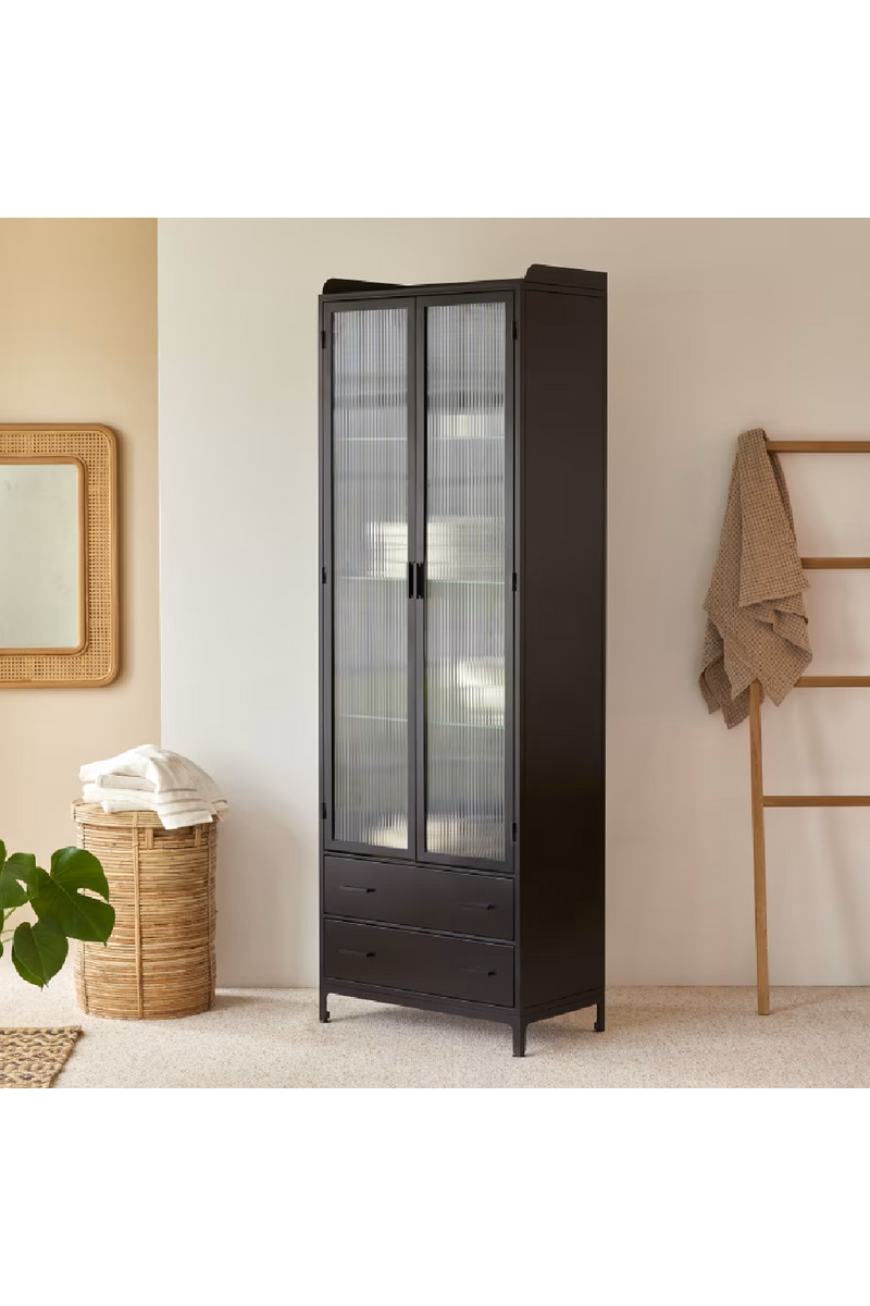 Black Metal 2-Door Cabinet | Tikamoon Emil | Oroatrade.com