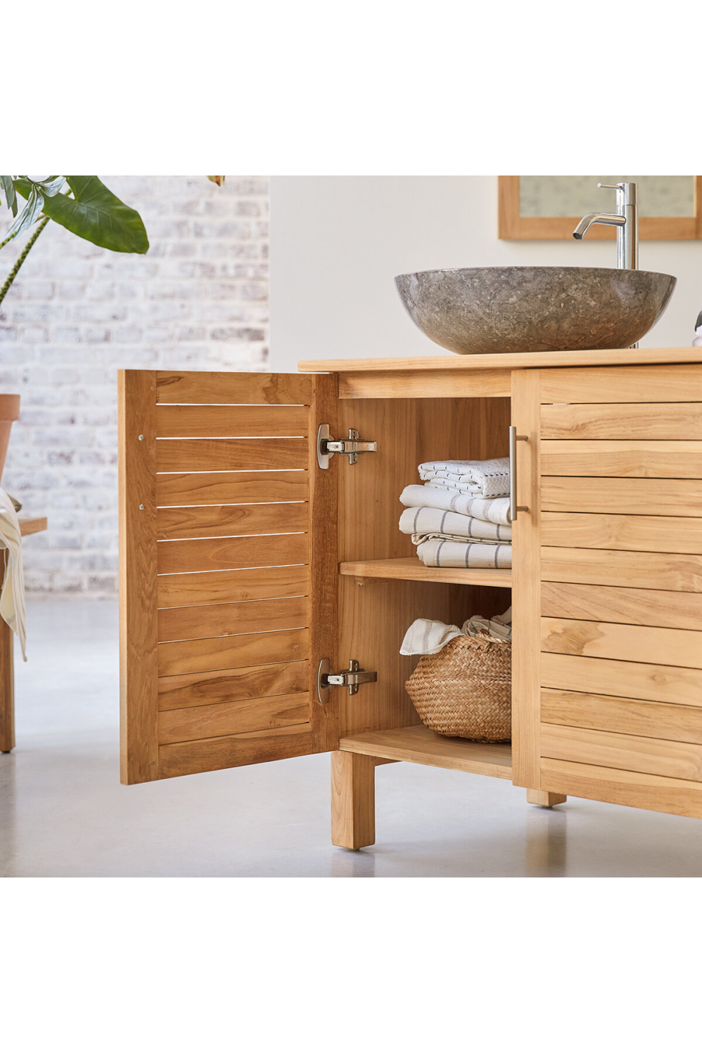 Natural Teak Vanity Unit | Tikamoon Soho | Woodfurniture.com