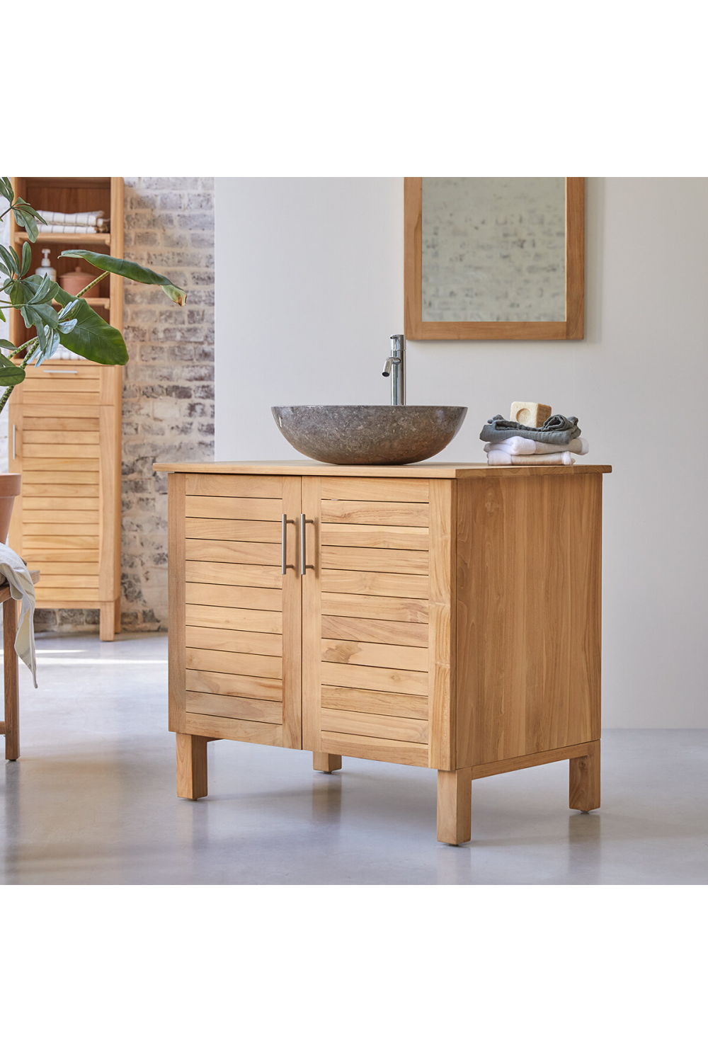 Natural Teak Vanity Unit | Tikamoon Soho | Woodfurniture.com