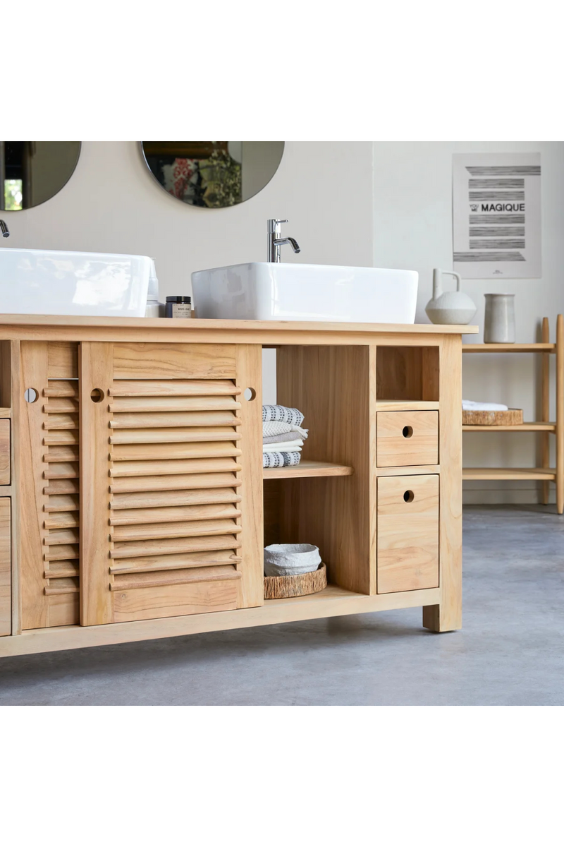 Teak Modern Vanity Unit | Tikamoon Coline | Woodfurniture.com