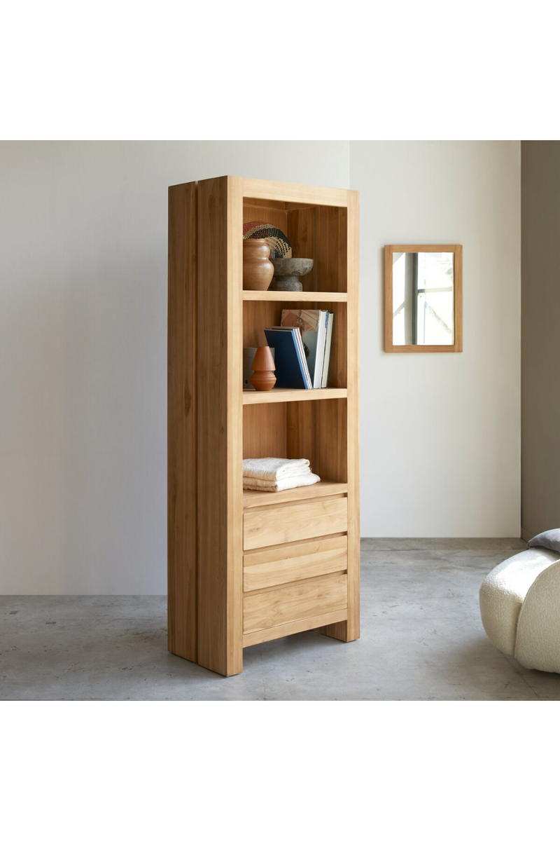 Teak Modern Minimalist Bookcase | Tikamoon Eden | Woodfurniture.com