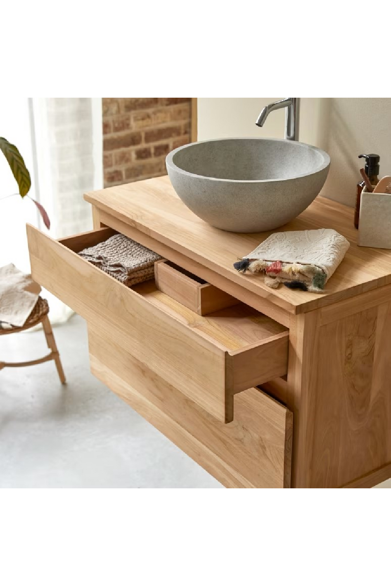 Teak Wall-Mounted Vanity Unit | Tikamoon Jacob | Woodfurniture.com