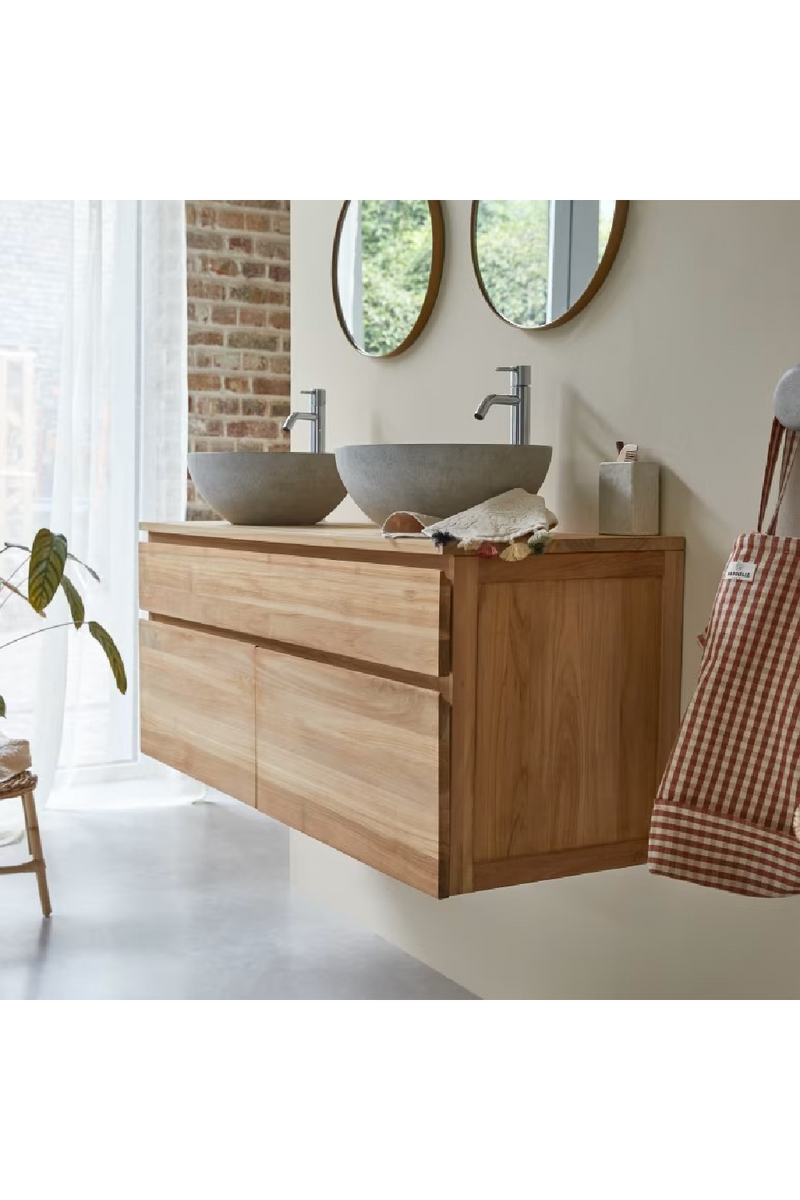 Teak Wall-Mounted Vanity Unit | Tikamoon Jacob | Woodfurniture.com