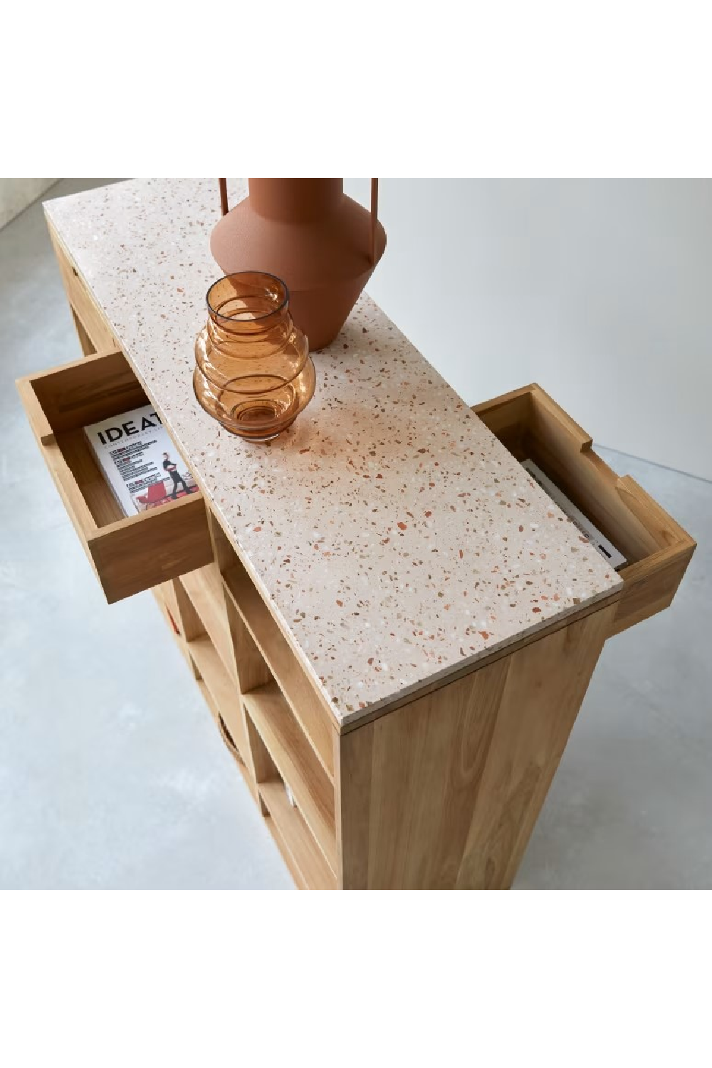 White Terrazzo Bookcase | Tikamoon Miho | Woodfurniture.com