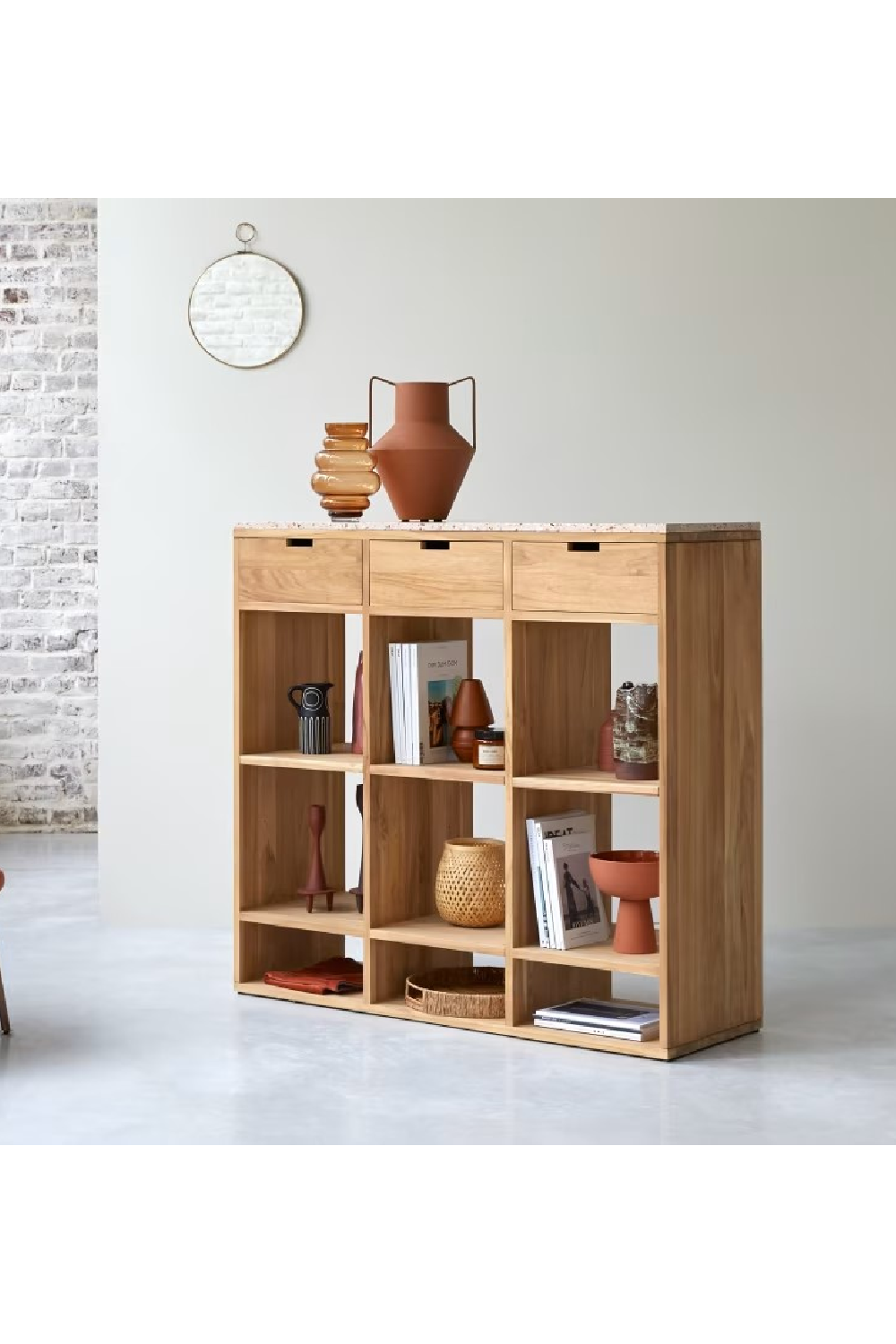 White Terrazzo Bookcase | Tikamoon Miho | Woodfurniture.com