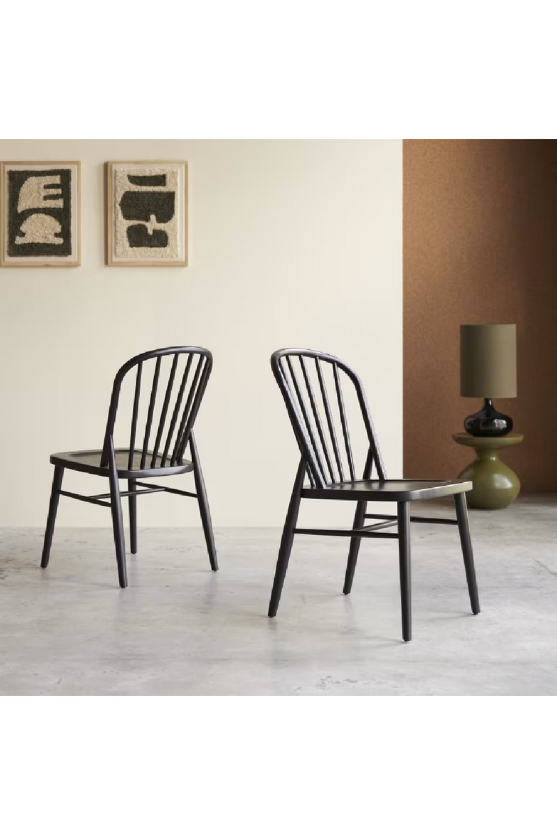 Black Acacia Dining Chair Set (2) | Tikamoon Leonor | Woodfurniture.com