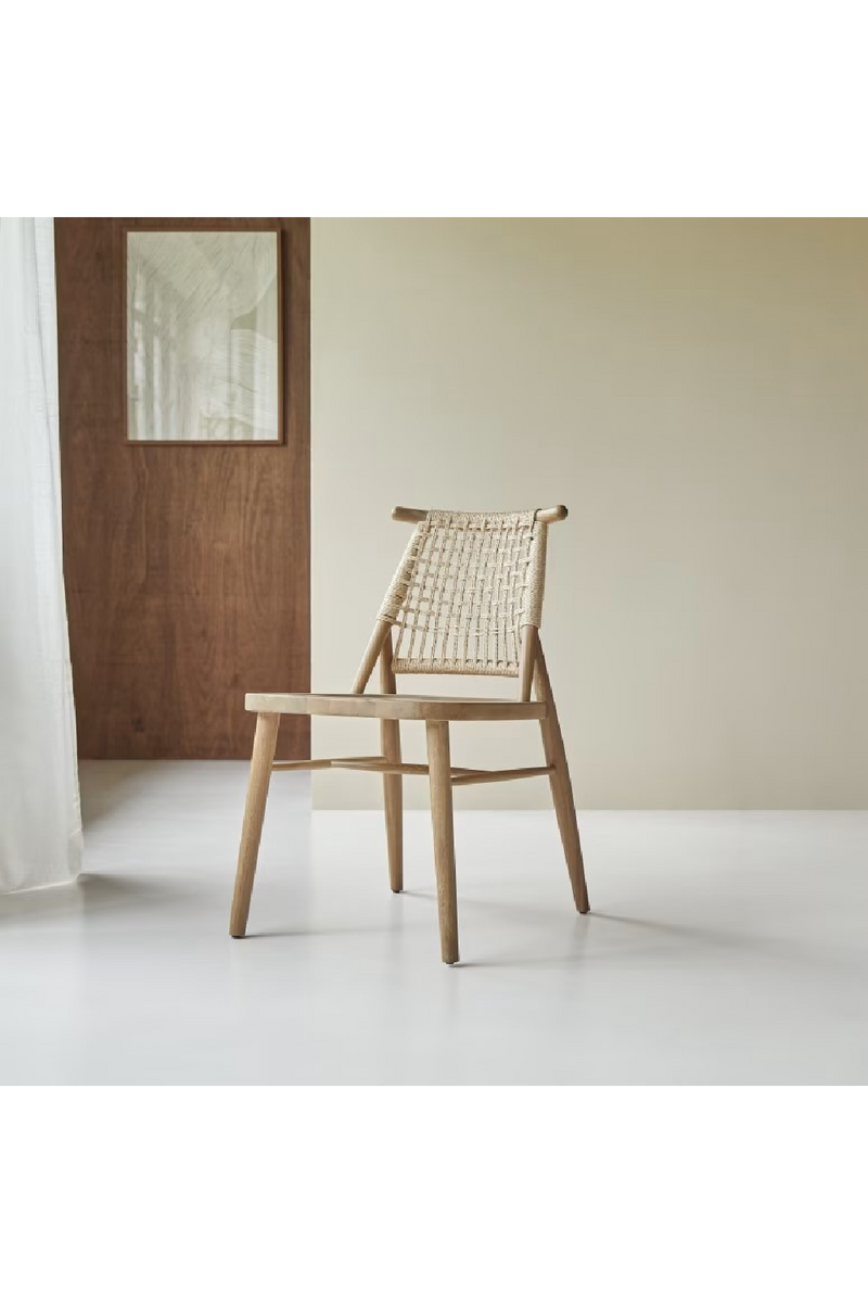 Woven Backrest Dining Chair Set (2) | Tikamoon Arturo  | Woodfurniture.com