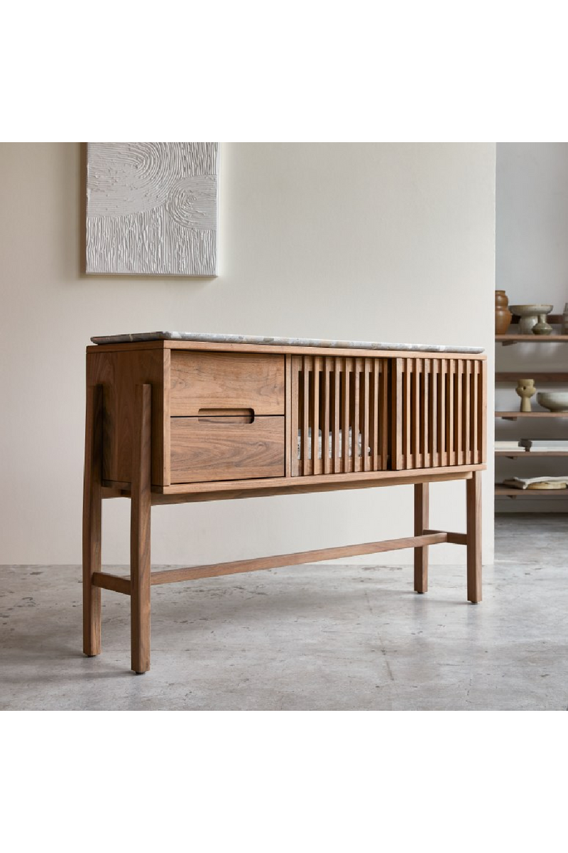 Solid Walnut Slatted Console Table | Tikamoon Isaure | Woodfurniture.com