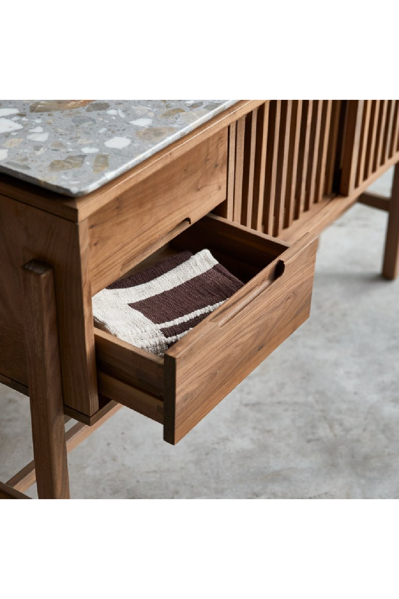 Solid Walnut Slatted Console Table | Tikamoon Isaure | Woodfurniture.com