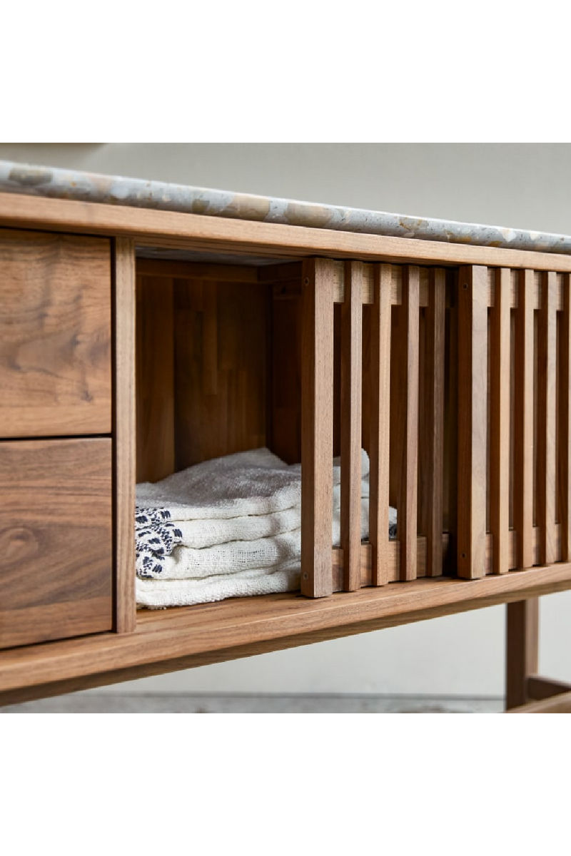 Solid Walnut Slatted Console Table | Tikamoon Isaure | Woodfurniture.com