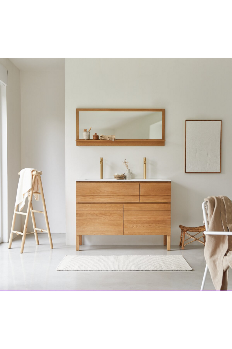 Oak and Ceramic Modern Vanity Unit | Tikamoon Easy | Woodfurniture.com